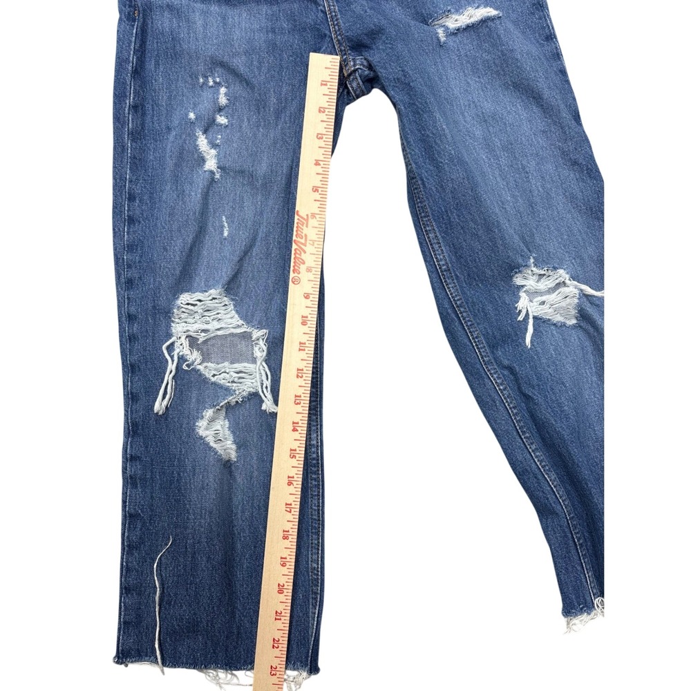Levi's Low Pro Straight Leg Jeans Women's Size 25 Blue Distressed Ripped - Picture 14 of 16